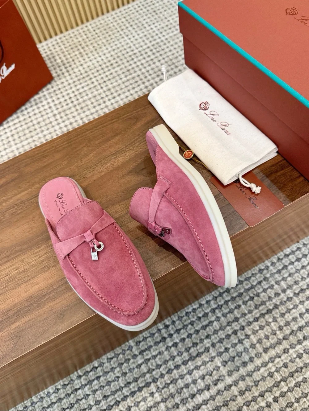 Pink Suede Women’s Slip-On Loafers